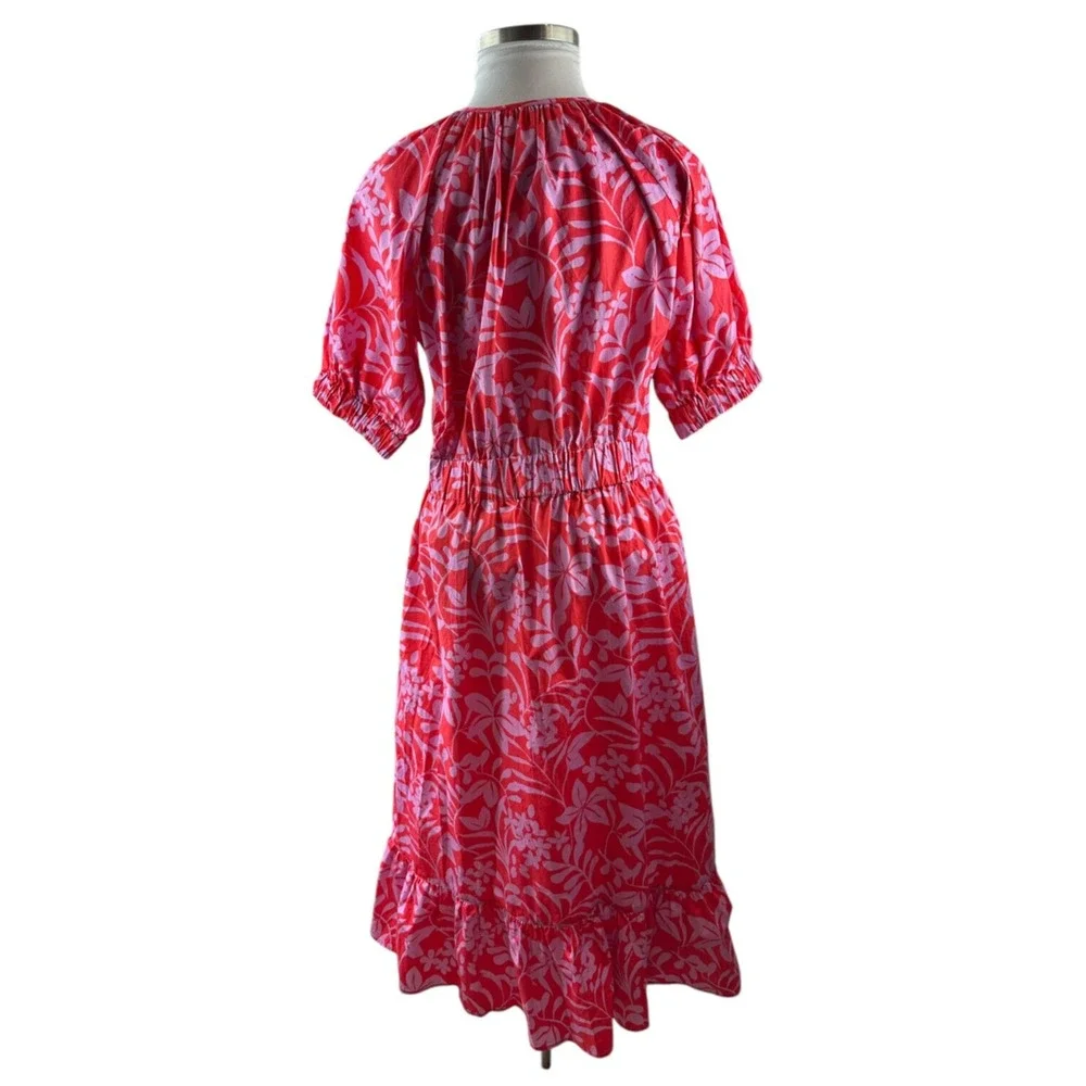 Voyageur by Mersea Hedy Tropical Floral Vine Tiered Midi Maxi Dress Mer Sea XL - Picture 12 of 14